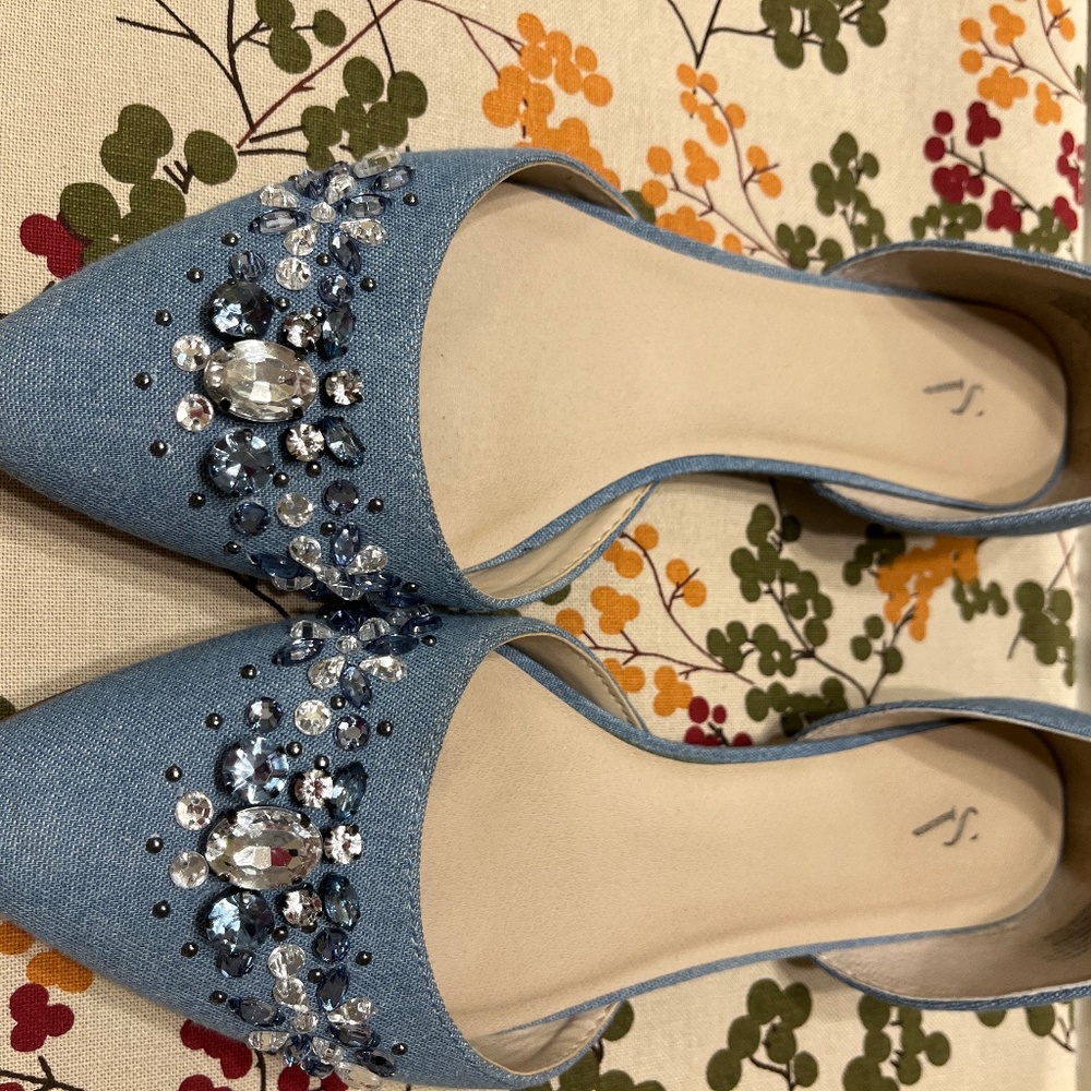 Light Blue Denim D’Orsay Flats